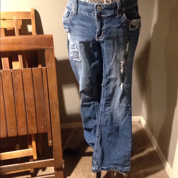 Amethyst Jeans Denim - Amethyst Destructive Flare Jeans